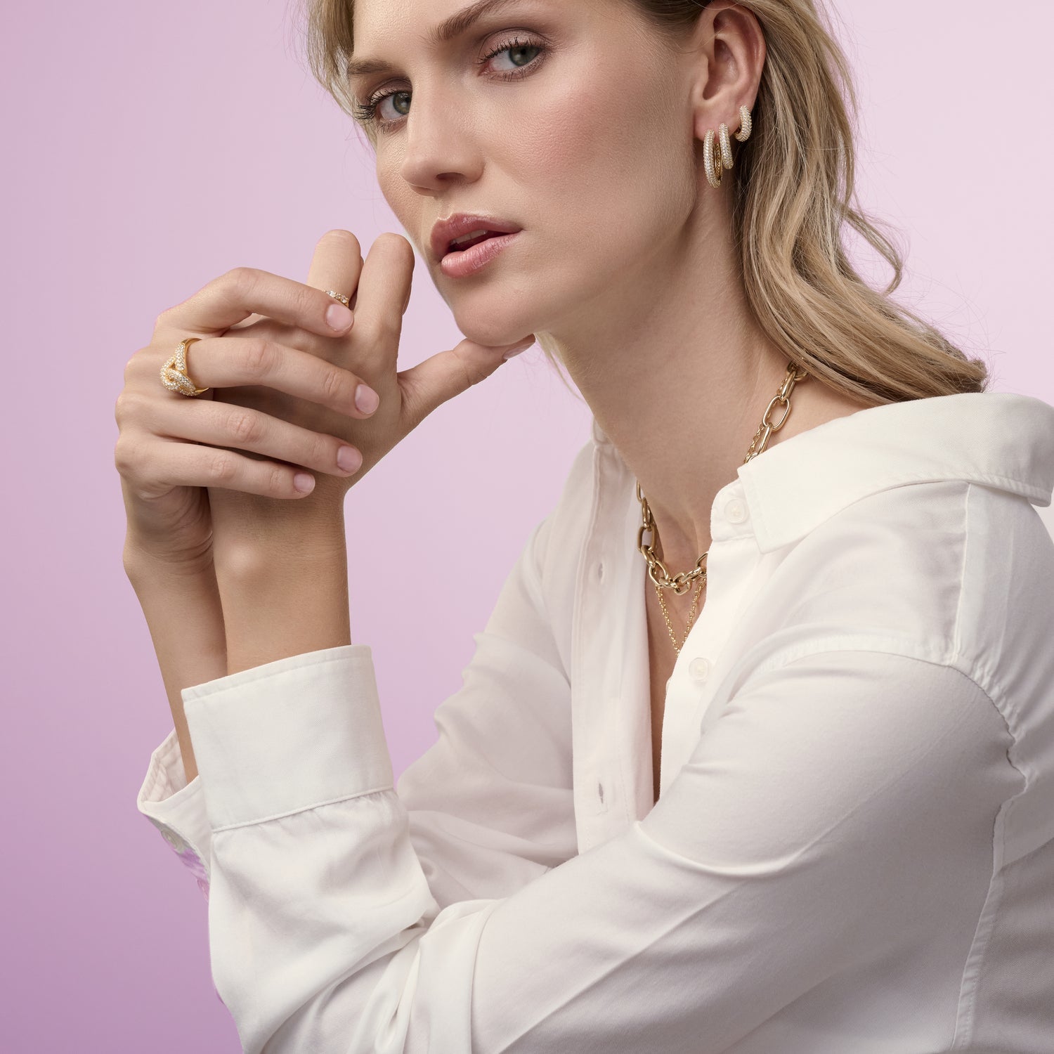 18K gold plated | White | Grande