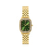 Stainless steel gold | Green dial and white zirconia