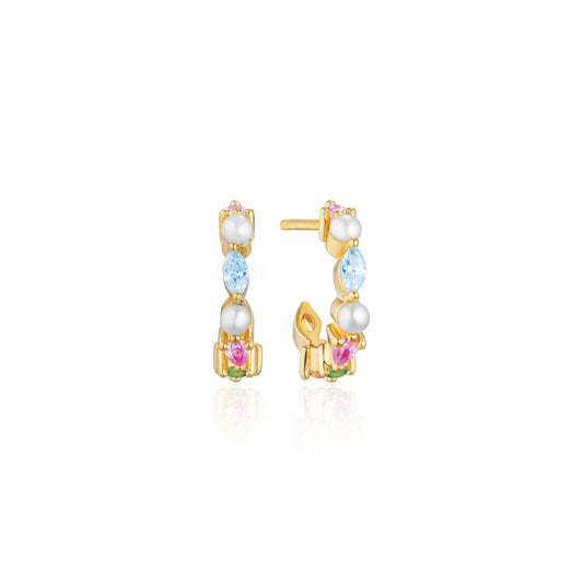18K gold plated | Multicoloured and freshwater pearl